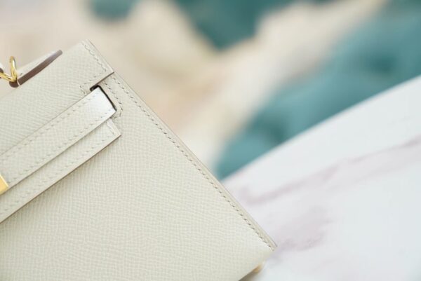 GPCMode Hermes C10 Craie Epsom Leather Mini Kelly II 19CM Gold Hardware
