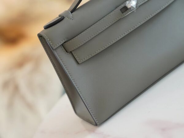GPCMode Factory Hermes 0L Gris Meyer Swift Leather Kelly Pochette22cm Silver Hardware