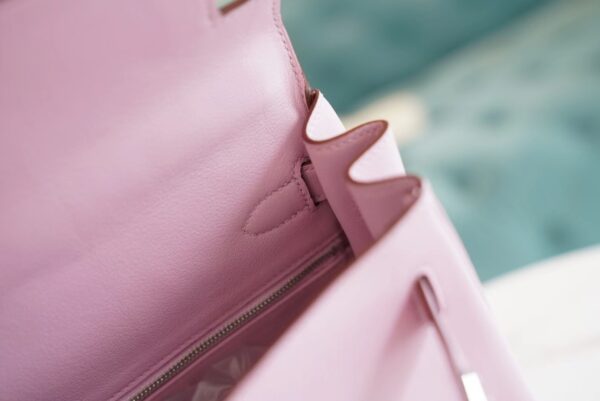 Hermes Boutique Kelly Bag28CM X9 Mauve Sylyestre Swift Leather Silver Hardware