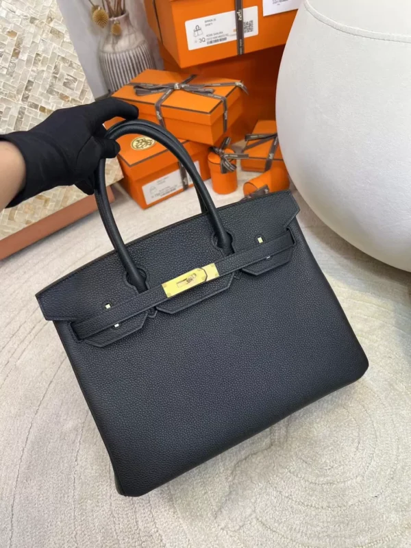 Taiwan Togo Leather 89 Noir Birkin Bag 30CM Gold Hadware