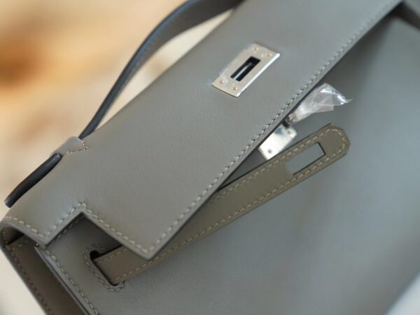 GPCMode Factory Hermes 0L Gris Meyer Swift Leather Kelly Pochette22cm Silver Hardware
