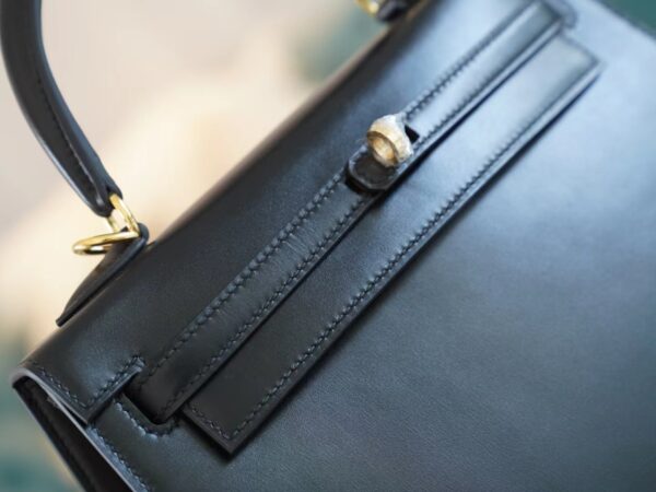 GPCMode Hermes Factory CK89 Nior Box Leather Kelly Bag25CM Gold Hardware