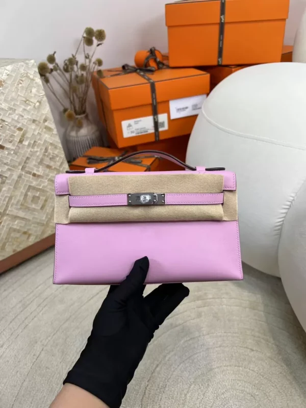 Singapore Kuala Lumpur Hermes Kelly Pochette 22cm Swift X9 Mauve Sylvestre Silver Hardware