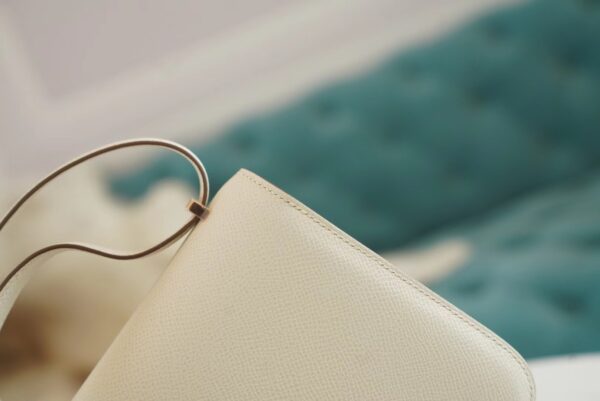 Hermes Handmade Boutique CK10 Craie Constance 19CM Epsom Leather Rose Gold Hardware