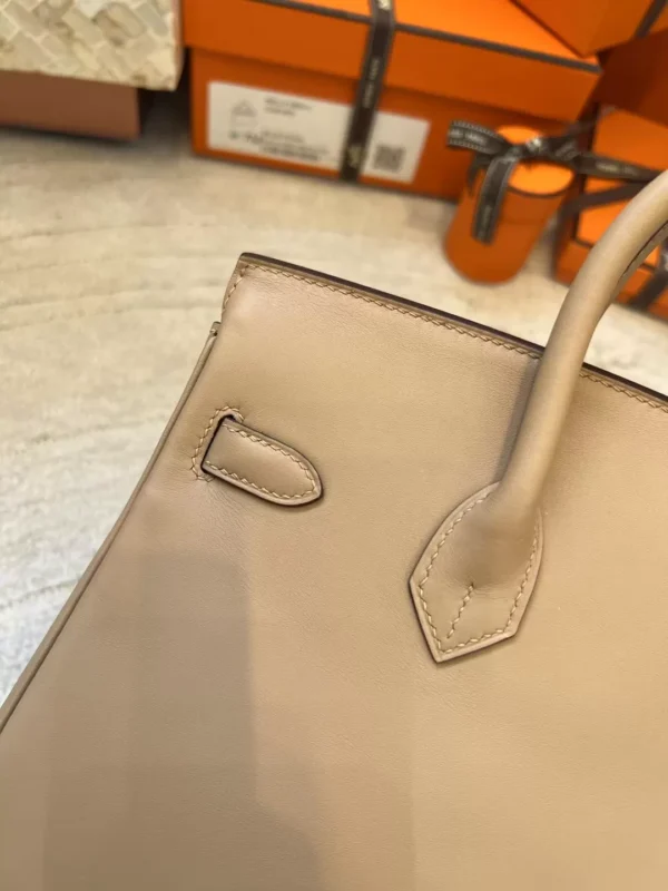 Handmade Hermes Birkin 25CM Swift Leather 0M Chai Silver Hardware
