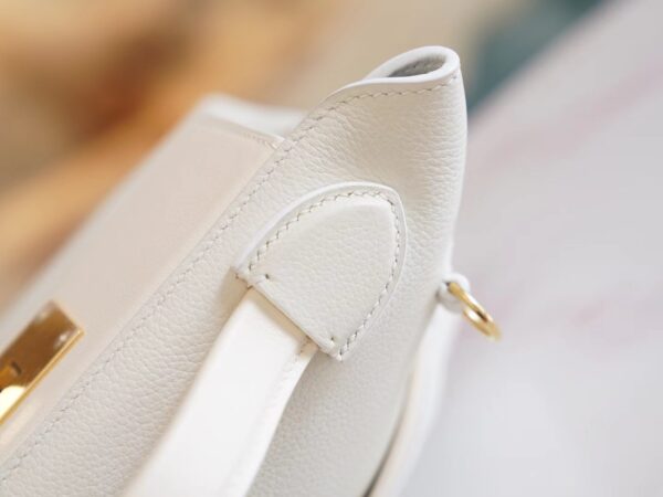 Full Handmade Hermes 01 Blanc & I2 Nata Evercolor Mini Kelly 24/24 Gold Hardware