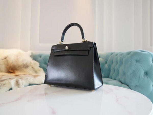 GPCMode Hermes Factory CK89 Nior Box Leather Kelly Bag25CM Gold Hardware