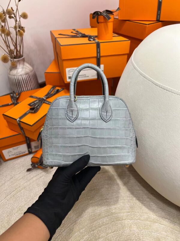 Australia Sydney Hermes Mini Bolide 18CM Matte Alligator 0V Gris Ciment Gold Hardware