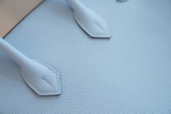 Full Handmade GPCMode Hermes Birkin 25CM T0 Blue Brume Togo Leather Gold Hardware