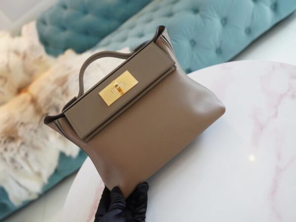GPCMode Factory Hermes D0 Beige De Weimer Evercolor Mini Kelly 2424 Gold Hardware