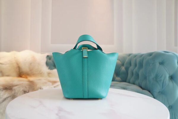 Full Handmade Hermes U1 Verone Clemence Leather Picotin18CM Gold Hardware