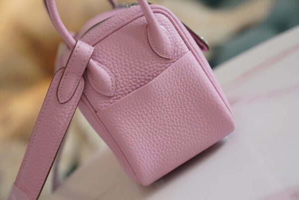 On Sale Hermes Mini Lindy 19CM X9 Mauve Sylyestre Clemence Leather Silver Hardware