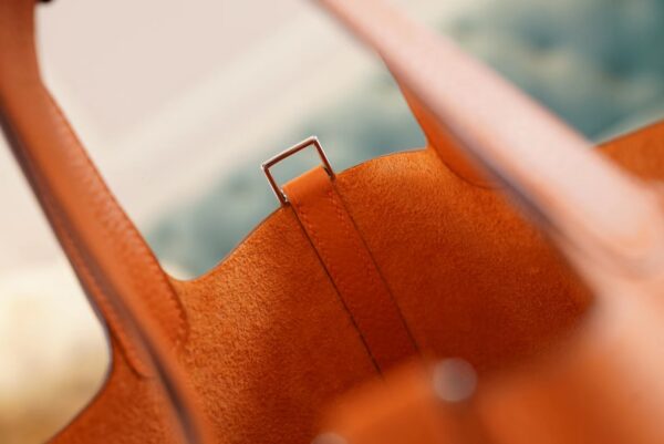 Full Handmade Hermes 93 Orange Clemence Leather Picotin18CM Silver Hardware