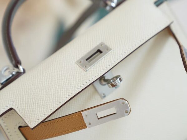 GPCMode Factory Hermes Mini Kelly II 19CM I2 Nata/0L Gris Meyer/0M Chai Epsom Leather