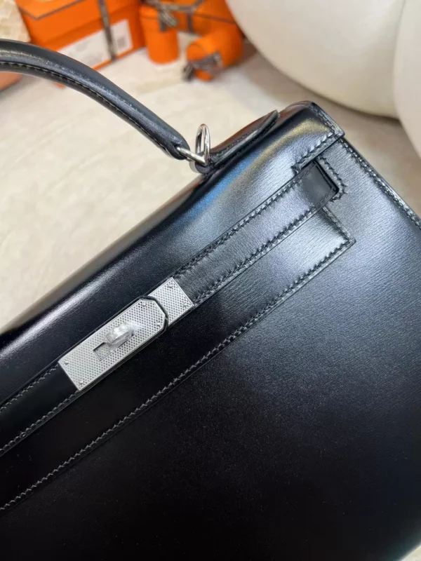 Canada Ottawa Kelly Sellier 28CM Box Leather 89 Noir Silver Hardware