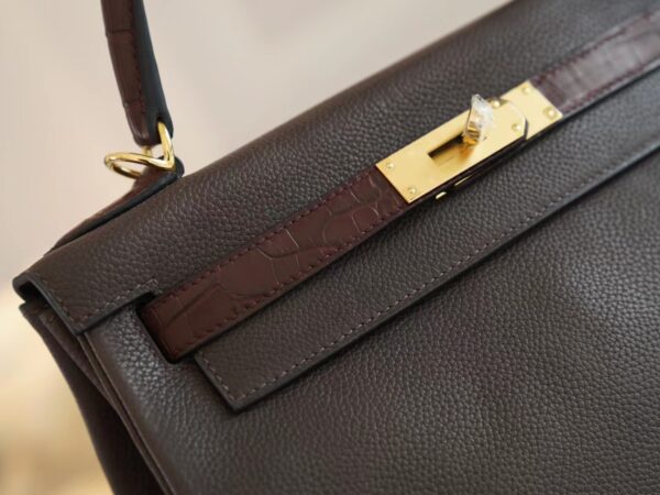 GPCMode Hermes Barenia Faubourg/ Matte Crocodile Kelly Touch 28CM 46 Ebene Gold Hardware