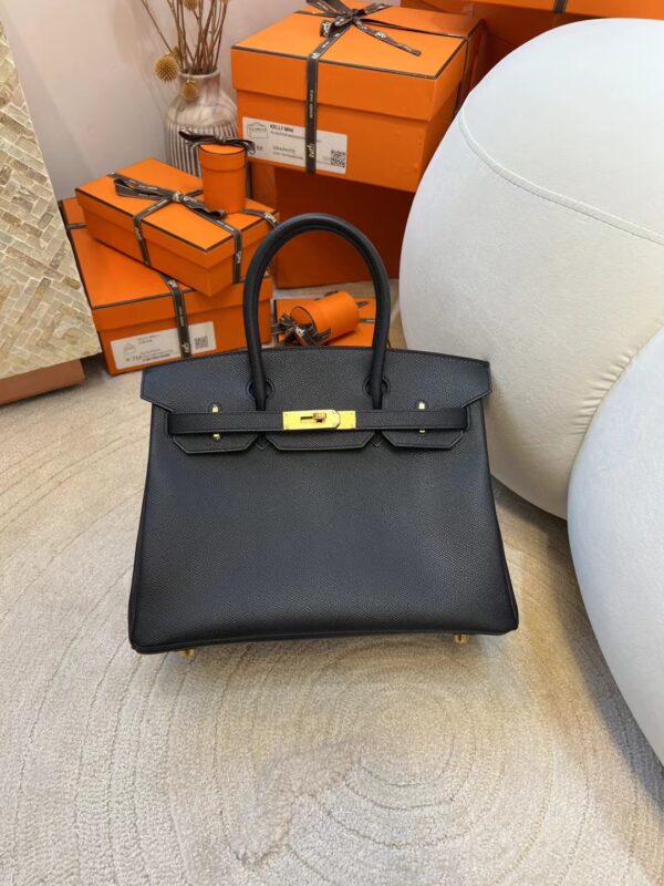 Taiwan Hermes Birkin 30CM Epsom Leather 89 Noir Gold Hardware