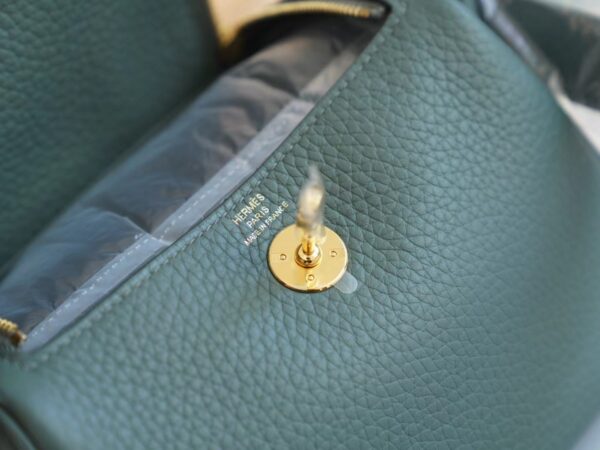 GPCMode Hermes Factory 63 Vert Amande Clemence Leather Mini Lindy19CM