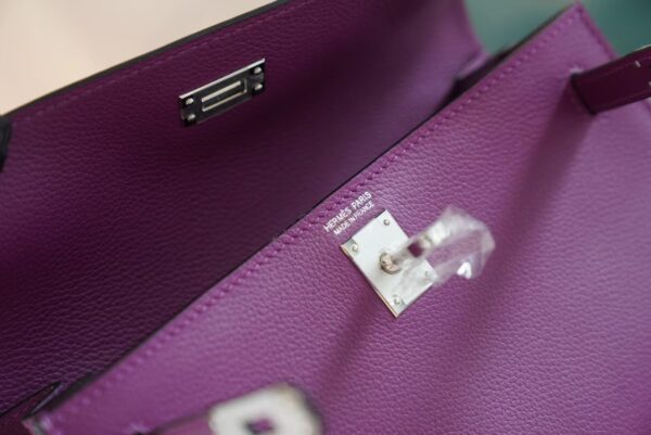 Full Handmade Hermes Kelly Danse22CM P9 Anemone Evercolor Leather Silver Hardware