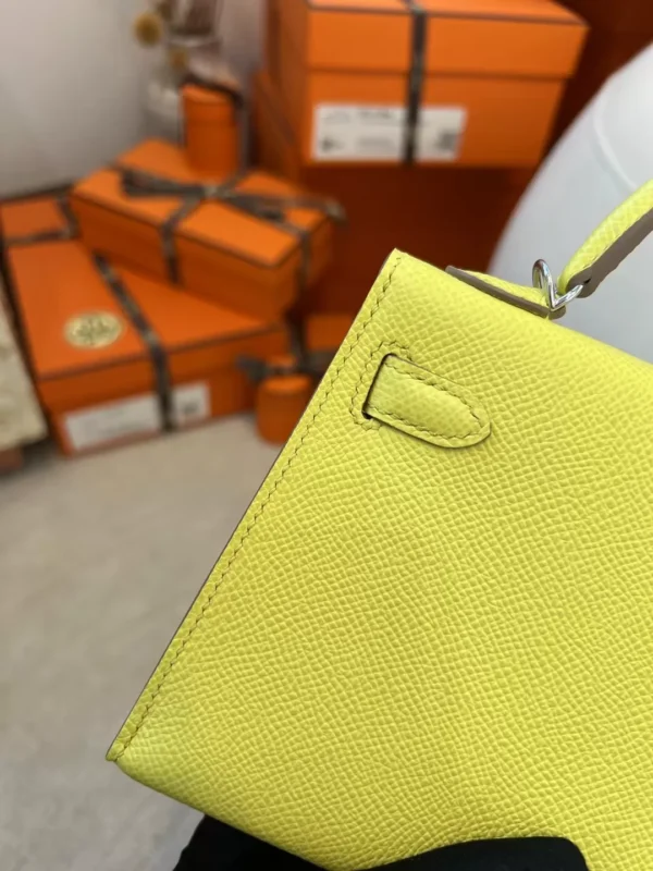 Handmade Hermes Mini Kelly 19CM Epsom 9R Lime Silver Hardware