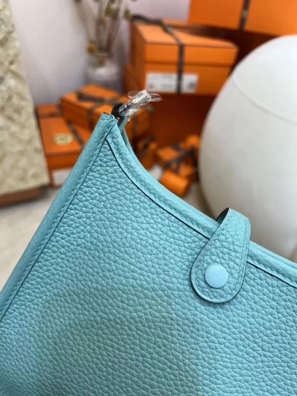 USA Los Angeles Evelyne Mini 16CM 3P Blue Atoll Clemence Leather Silver Hardware