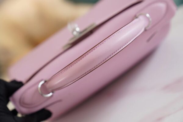 Hermes Boutique Kelly Bag28CM X9 Mauve Sylyestre Swift Leather Silver Hardware
