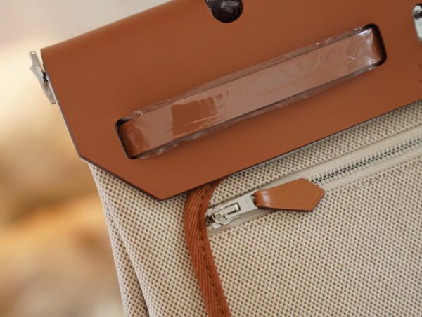 GPCMode Hermes Herbag 31CM Beige Canvas CK37 Gold Barenia Silver Hardware