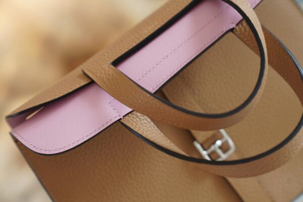 Wholesale Hermes 0M Chai/ X9 Mauve Sylyestre Halzan 25CM Silver Hardware