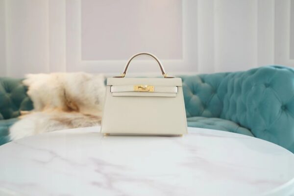 GPCMode Hermes C10 Craie Epsom Leather Mini Kelly II 19CM Gold Hardware