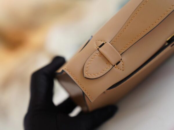 Wholesale Hermes Kelly Pochette22CM 0M Chai Swift Leather Gold Hardware