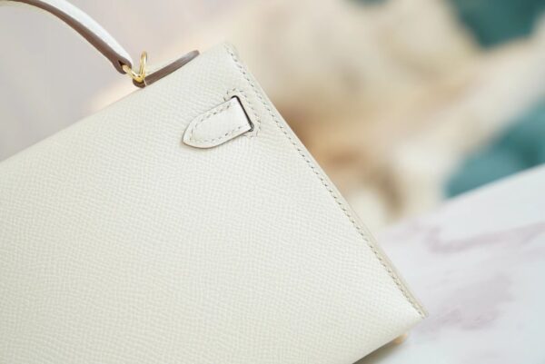 GPCMode Hermes C10 Craie Epsom Leather Mini Kelly II 19CM Gold Hardware