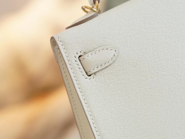 GPCMode Hermes Chevre Leather Mini Kelly 19CM 0T Mushroom Gold Hardware