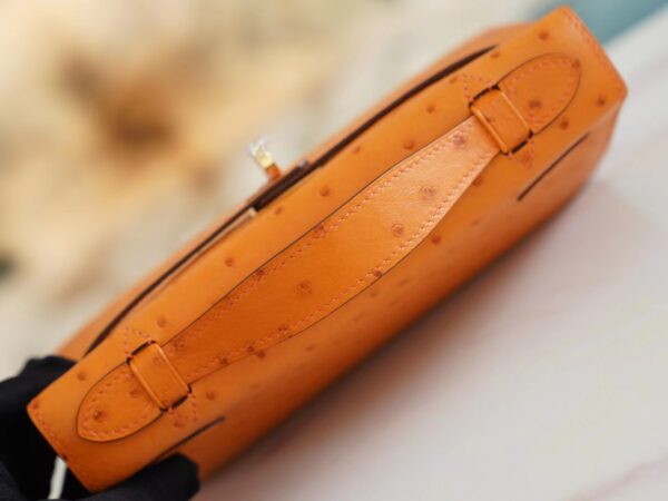 Wholesale GPCMode Factory Hermes Mini Kelly Pochette22cm I9 Abricot Ostrich Leather