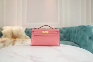 GPCMode Hermes Kelly Pochette22cm K4 Rose D’ete Swift Leather Gold Hardware