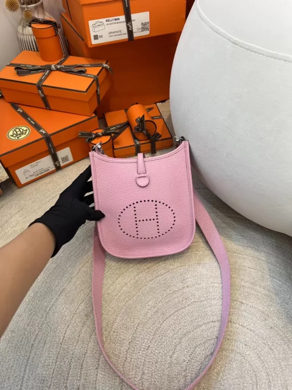 Canada Ottawa Hermes Mini Evelyne 16CM X9 Mauve Sylvestre Clemence Silver Hardware