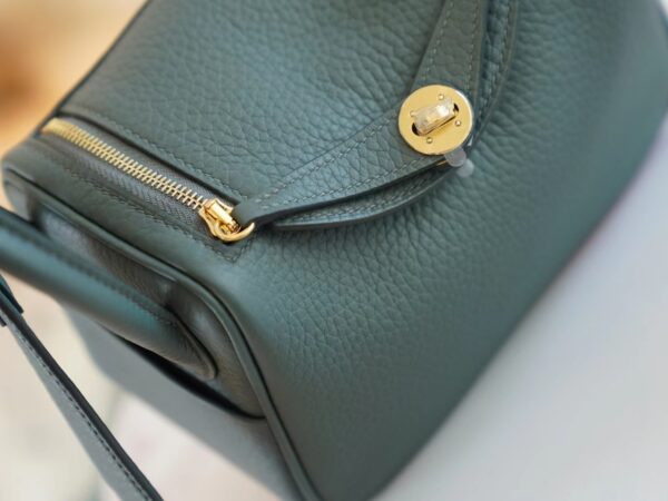 GPCMode Hermes Factory 63 Vert Amande Clemence Leather Mini Lindy19CM
