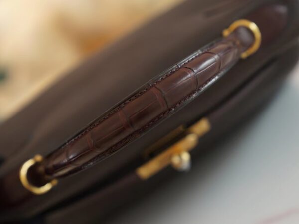 GPCMode Hermes Barenia Faubourg/ Matte Crocodile Kelly Touch 28CM 46 Ebene Gold Hardware