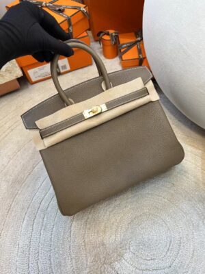 7b727f3bb21bfc6 Thailand Bangkok Hermes Birkin 25CM Togo Leather 18 Etoupe Gold Hardware