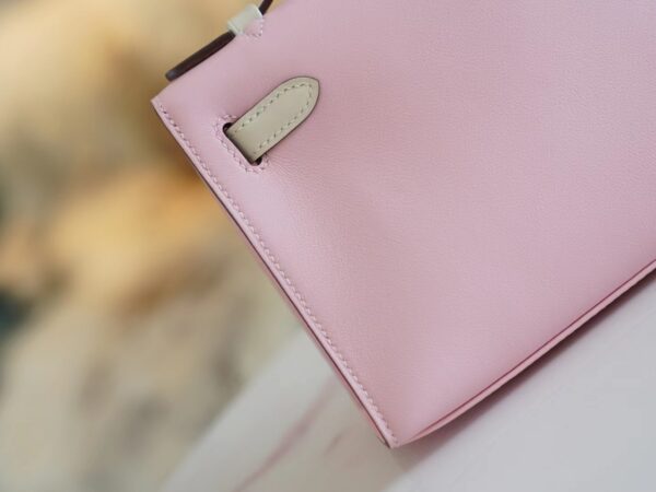 GPCMode Hermes Kelly Pochette22cm 3Q Rose Sakura/CK10 Craie Swift Leather Rose Gold Hardware