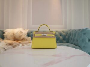 USA Los Angeles Hermes Mini Kelly 19CM Epsom 9R Lime Silver Hardware