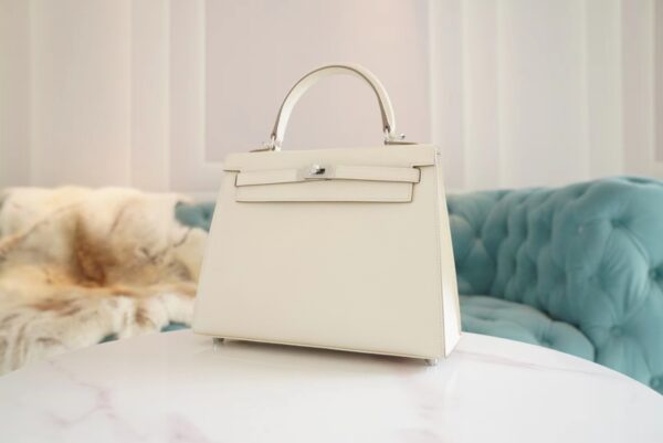 GPCMode Factory Hermes Kelly 25CM C10 Craie Epsom Leather Silver Hardware