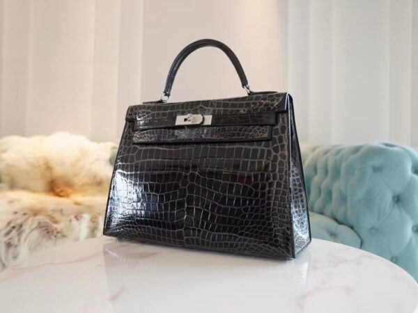 GPCMode Factory Hermes HCP Shiny Porosus Kelly Sellier 32CM CK89 Nior