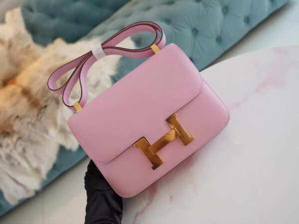 Wholesale Hermes Epsom Constance 24CM With Mirror X9 Mauve Sylvestre