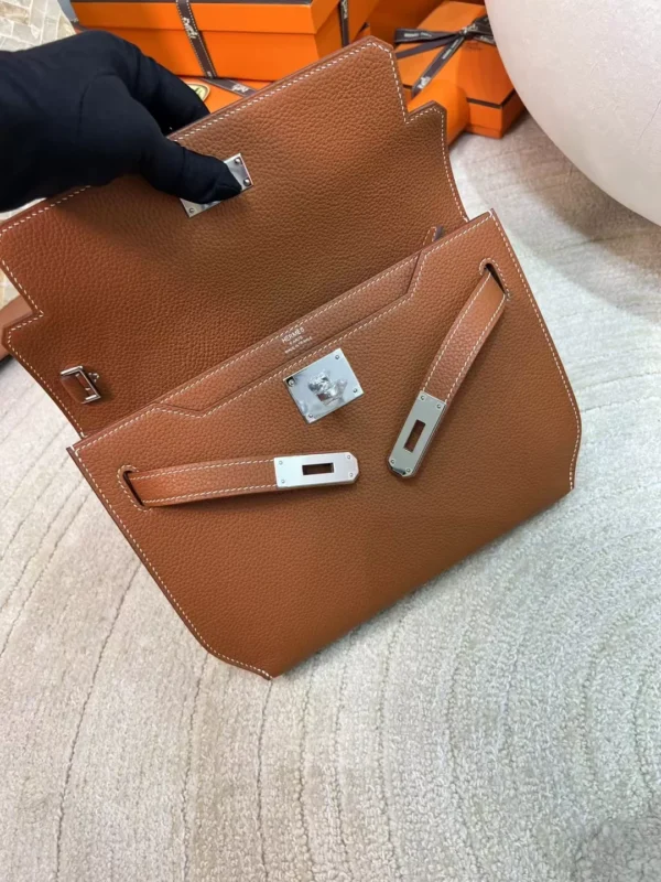 USA Los Angeles 37 Gold Togo Kelly Depeches 25CM Clutch Bag Silver Hardware