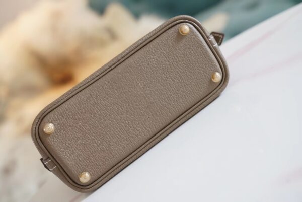 Wholesale Hermes Chevre Leather Mini Bolide 18CM CK18 Etoupe Gold Hardware
