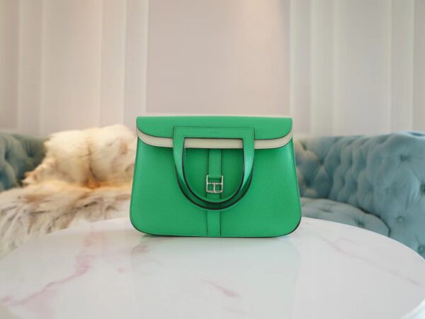 Australia Sydney Hermes Halzan 25CM Clemence 0Z Vert Fizz/ 0S Vert Fizz Silver Hardware