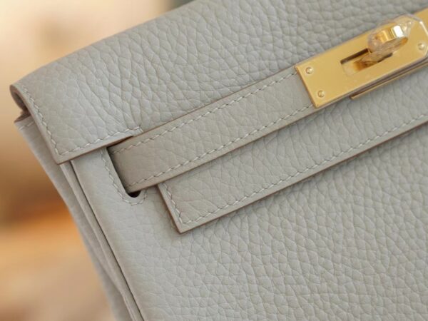 Handmade Hermes Kelly Ado Backpack 22cm Clemence 80 Gris Pearl Gold Hardware