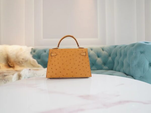 Hermes Boutique Tabac-Camel South Africa KK Ostrich Mini Kelly II 19CM