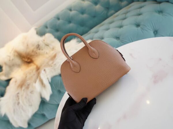 Stock GPCMode Factory Hermes 2J Quebracho Chevre Leather Mini Bolide18CM Silver Hardware