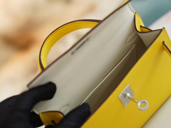 GPCMode Hermes 9O Naples Yellow/8L Beton Inner Chevre Leather Mini Kelly19CM